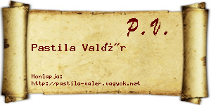 Pastila Valér névjegykártya